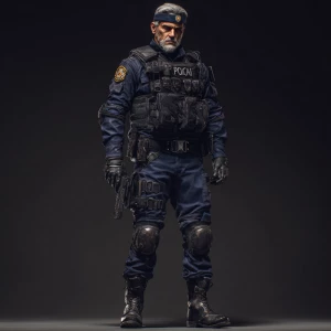 Elite 90s tactical police operative inspired by classic survival...