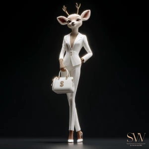 A hyper-detailed, realistic 8K illustration of a female anthropo...