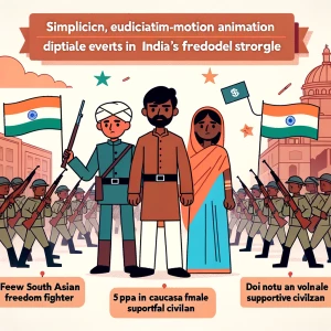 create stop motion animaiton on india freedom struggel for class...