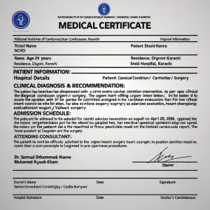 Please generate a professional medical report/certificate with t...
