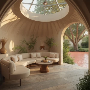 Imagine a serene breakfast nook nestled in the Eucalyptus Glade:...