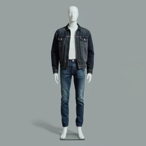 jeans and jeans jacket on ghost - transarent not visible mannequ...