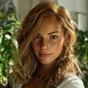 Create a hyper-realistic portrait of a 22-year-old woman of mixe...