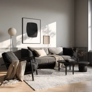 Generate an editorial cinematic photograph of a Scandinavian mon...