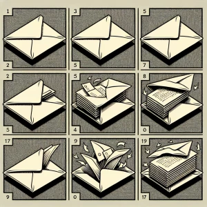 A stop motion video of an envelope opening and the letter being...