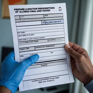 Prepare a doctor prescription of illnes viral and cougf to take...