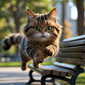 3D Pixar style: A dynamic shot of a fluffy, slightly plump brown...