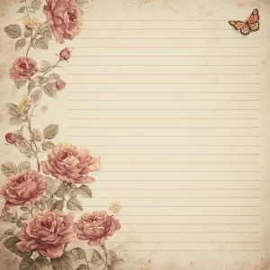 Victorian Mauve Rose Journal Page (Unlined, Left Vine Panel)
Pri...
