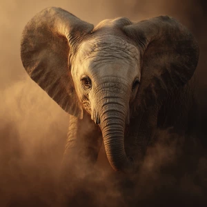 A juvenile African elephant named Ember, getting ready to sleep....