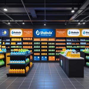 Design a shop layout for "Shabula" dishwashing liquid. Consider...
