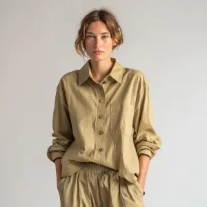 full body photo of a person wearing a stylish outfit, standing i...