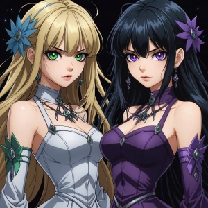 2 girls, dark magician girl\(yu-gi-oh\), twins, side-by-side, bl...