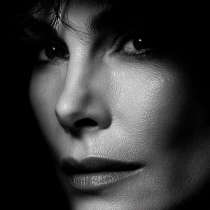 Ultra close-up portrait of Teri Hatcher, actress of Lois & Clark...