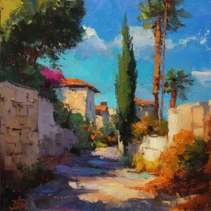 Landscape painting style of scott khan