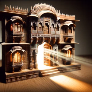 a indian rajasthani inspired haveli opens its doors and sunlight...