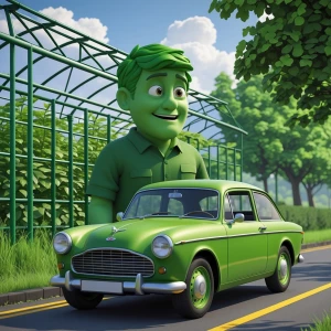 A green man who goes to his greenhouse gets in his green bed and...