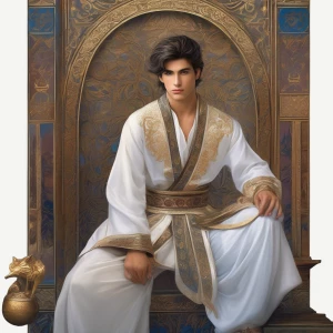 Create an image of a young barchested Young men with an athletic...