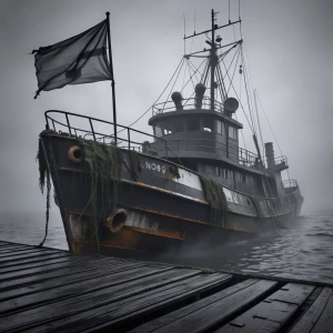 In the atmospheric black and white photograph, a retrograde vint...