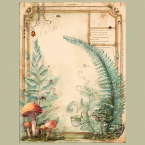 Print-ready junk journal page, A4 portrait full-bleed, 300 DPI....