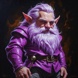 A stunningly detailed magenta-hued polished dwarf stands tall in...