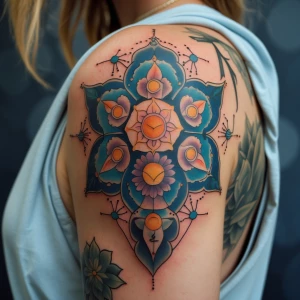 Create an image of a Tattoo idea for a massage therapist with im...
