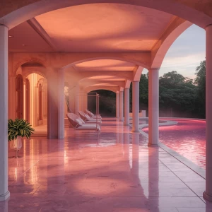 Porch – Sunspill Pavilion: A soft, glowing threshold between the...