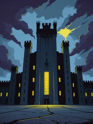 A wide, imposing exterior shot of Eastern State Penitentiary. Th...