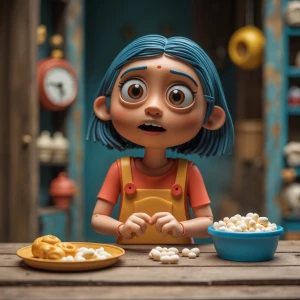 Genera una historia estilo stop-motion de plastilina y que el te...