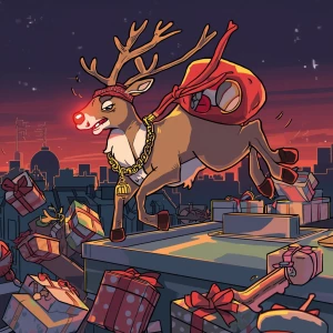 GTA Vice City loading screen panel: Rudolph the red-nosed reinde...