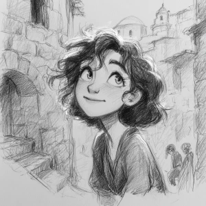 Foreground Focus:

Character: A young Palestinian girl, imagin...