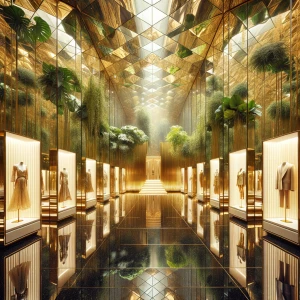 Immerse yourself in "The Gilded Wardrobe Hall," a luxurious blen...