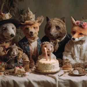 Anthropomorphic animal birthday party
