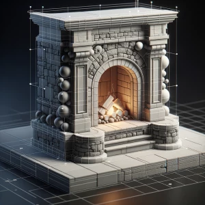 Raw stone built fireplace without any design on it