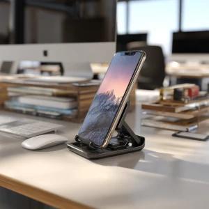 3d of a F22 desk phone holder to hold a cell phone, F22 pointing...