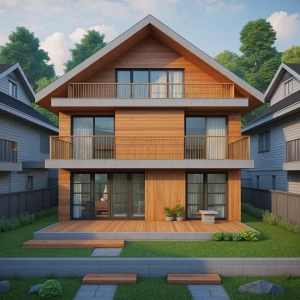 Can you edit the house below into an aesthetic look with the rea...