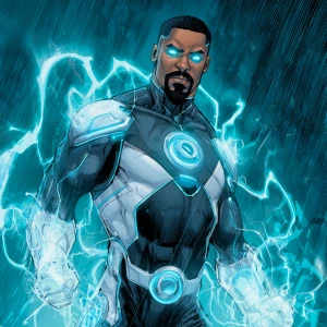 A muscular black man with short, dark hair and a neatly trimmed...