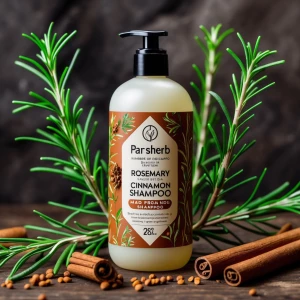 Please design a picture of a shampoo with the brand parsherb mad...
