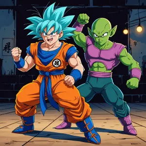 Goku y Vegeta bailando salsa