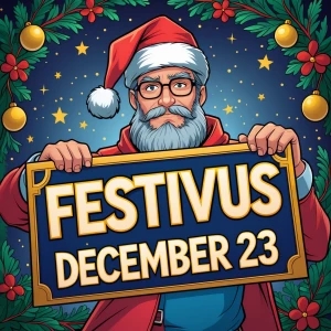 Banner states,
“Festivus
December 23”
(Comic style)