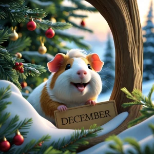 Visualize a charming animated vignette featuring a lifelike Guin...