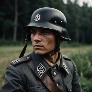 Waffen-SS training camp Stahlhelm uniform black