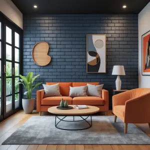 Apply 3D effects, black color on top of the walls, apply realist...