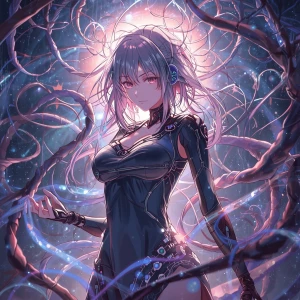 A brilliantly chaotic Cybernetic Empress, her neural tendrils en...