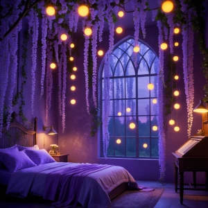 Guest Bedroom 5 — Wisteria Nightfall: A dreamlike sanctuary wher...