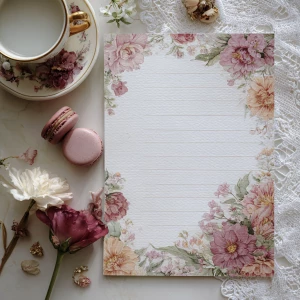Victorian Mauve Rose Journal Page (Unlined, Teatime Corner)
Prin...
