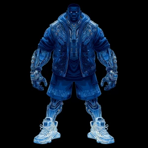 Create a digital art style concept illustration of a powerful bl...