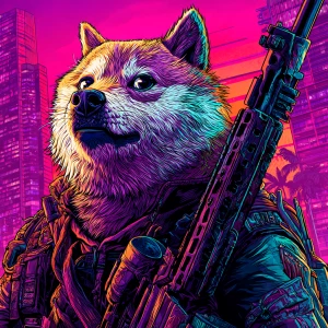 MEME DOGE in GTA art style,  , highly detailed character portrai...