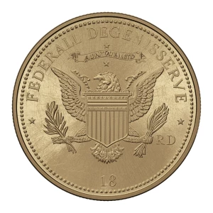 Generate a detailed 3D image of a coin in a carton style design....