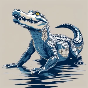 Design a fun t-shirt showing alligator, vector style. The alliga...