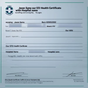 Saying javon sams born 02052002 doesn't have HIV our std health...